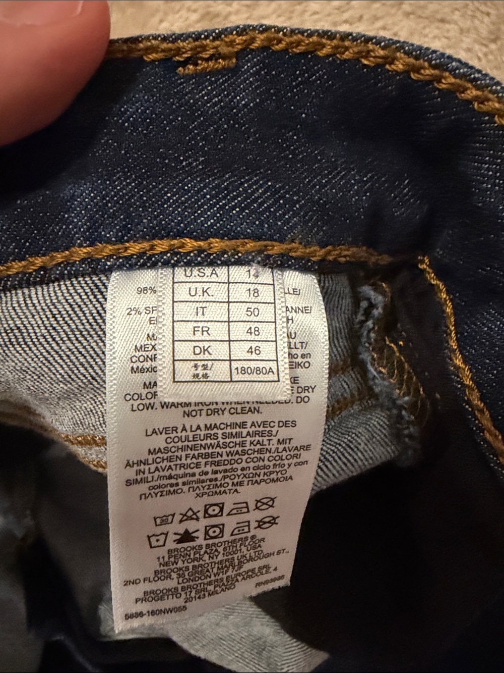 Brooks Brothers Women's Dark Blue Straight-Leg Jeans View 3